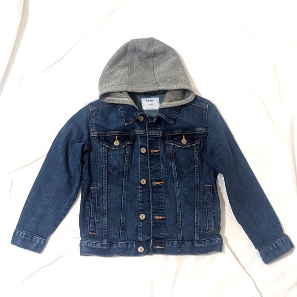 Old Navy Other - Old Navy Hooded Blue Jean Jacket Color Blue/Gray Size Large